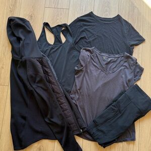 Athleisure Bundle - 5-Piece All Black/Gray Workout Set | Size M/L - make offer!